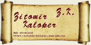 Žitomir Kaloper vizit kartica